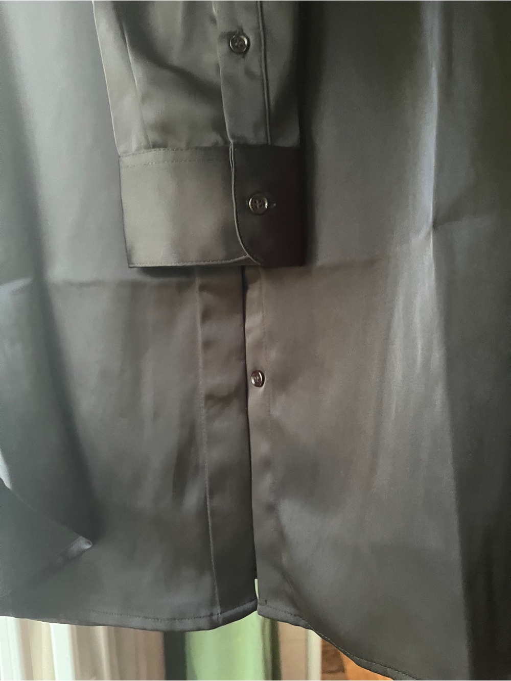 American Tall Silk Button-Up Blouse extra long - Picture 3 of 4
